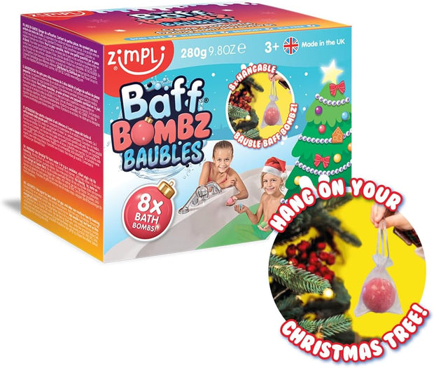 12 X Christmas Bath Bomb Gift Set from Zimpli Kids, Great Value Stocking Fillers for Children, Bath Fizzers, Xmas Presents for Boys & Girls, Organic, Moisturising, Vegan Friendly & Cruelty Free