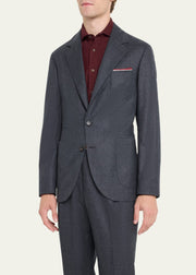 Men's Wool Flannel Suit | Patch Pocket Blazer & Trousers | Smart Casual