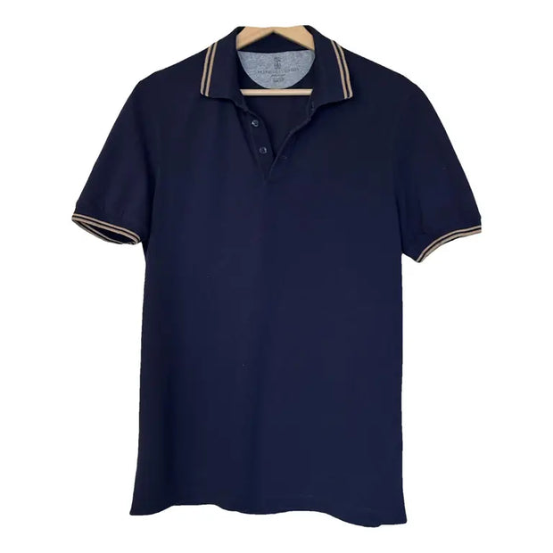 Brunello Cucinelli Men's Blue Polo Shirt | Medium Fit | Luxury Cotton