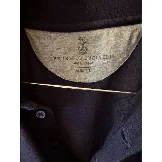 Brunello Cucinelli Men's Blue Polo Shirt | Medium Fit | Luxury Cotton