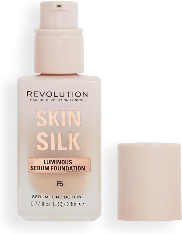 Makeup Revolution, Skin Silk Serum Foundation, Light to Medium Coverage, Contains Hyaluronic Acid, F7, 23Ml