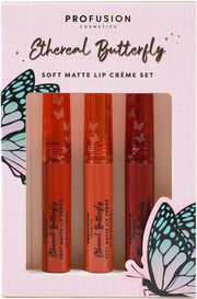 Empowered Butterfly Soft Matte Lip Creme Set Is a Versatile Beauty Essential Trio of Soft Matte Lip Cremes for Any Occasion, Providing Day to Night Elegance