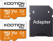 KOOTION 64 GB Micro SD Card, 4K Camera Pro, UHD Video for Gopro, Action Camera, Drone, Smartphone, R/W up to 90/35 Mb/S Microsdxc Memory Card UHS-I U3 A1 V30