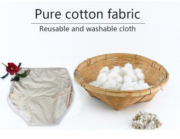 Women Ladies Cotton INCONTINENCE Pants WASHABLE with PAD Briefs Knickers UK