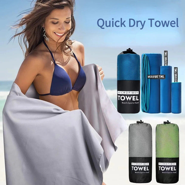 Microfibre Towel Compact Fast Drying Travel Sports Gym Beach Camping Swimming