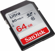 Sandisk Ultra SDHC Memory Card up to 80 Mb/S, Class 10, 16 GB, Black/Grey