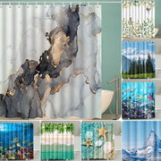 New Waterproof Polyester Fabric Bathroom Shower Curtain Sheer Panel 12 Hooks