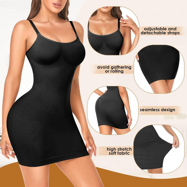 Women Dress Slips Body Shaper Full Slip Shapewear Tummy Control under Dresses