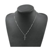 Christian Religious Silver Gold Chain Pendant Charm Small Cross Necklace Choker