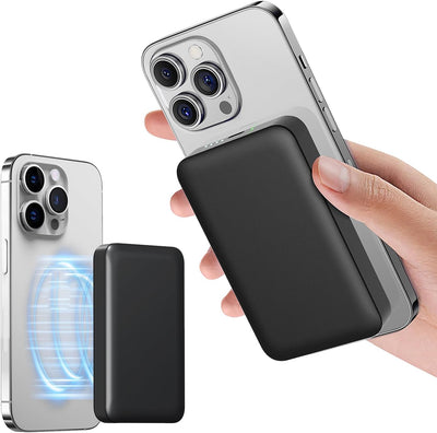 Mag-Safe Wireless Power Bank for Iphone, Fast Charging 10000Mah Strong Magnetic Portable Phone Charger, [Alloy Made] 22.5W PD USB-C Battery Pack for Iphone 16/15/14/13/12 (Black)
