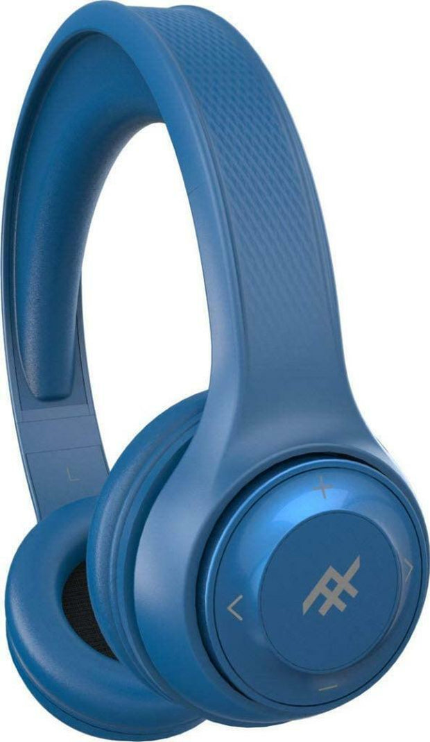 Ifrogz Bluetooth Headphones Aurora Noise Isolating On-Ear Controls + Mic- Blue