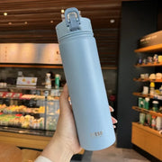 600ML/750ML Tyeso Thermos Bottle with Straw Stainless Steel Vacuum Flask Insulated Water Bottle Travel Cup Mug Termica