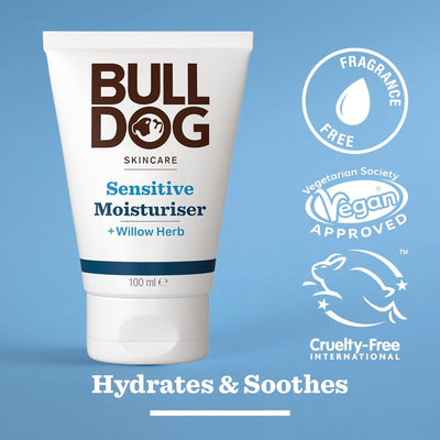 Skincare Sensitive Face Moisturiser for Men, Fragrance Free, Specially Formulated for Sensitive Skin, Provides 24-Hour Hydration, 100Ml