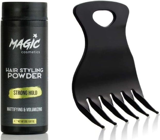 Hair Styling Powder 20Gr | Unisex Root Hair Styling Powder | Matt Look | Anti-Gravity Powder Styler & 031 Hair Beard Styling Comb | Flexible | Anti-Static Handle | for Hair and Beard