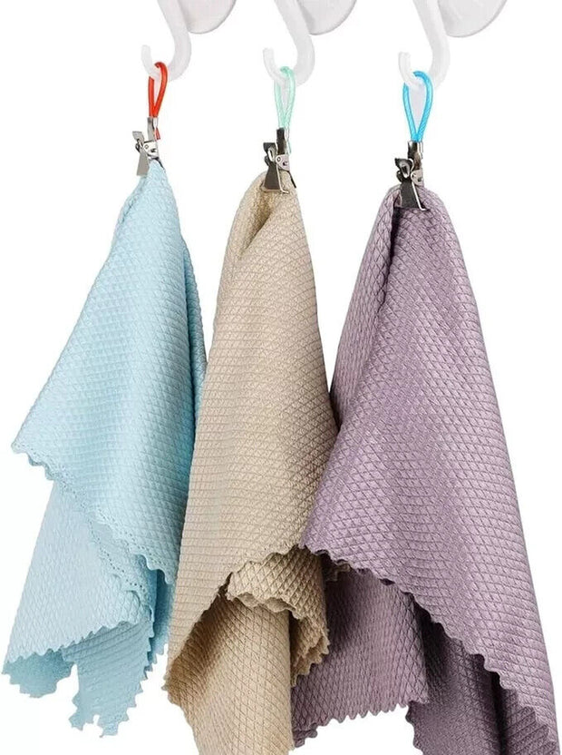 5 X Tea Towel Clips Hand Clip Hanging Hooks Hangers Loops Cloth Kitchen Cafe