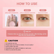 Under Eye Brightener - Instant anti Age Eraser Eye Concealer - Colour-Correcting Eye Brightener & Primer - Dark Circles and Blemish Concealer, Korean Makeup, Instant Results (Pink)
