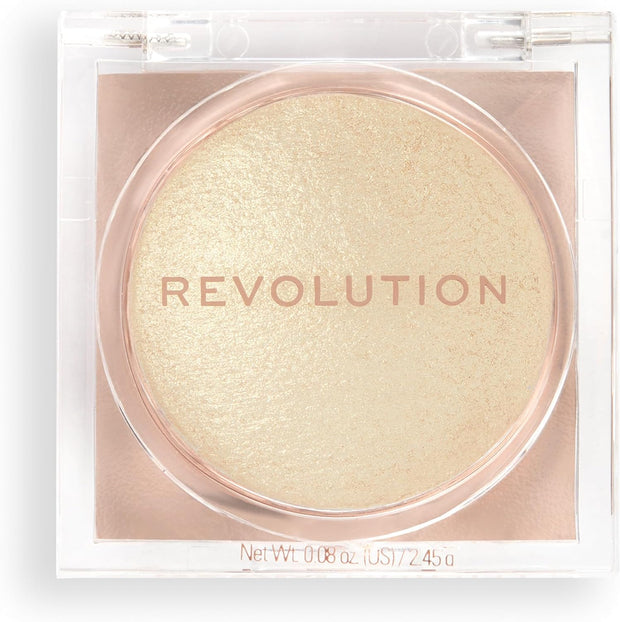 Makeup Revolution Beam Bright Highlighter, All over Face Glow, Powder to Liquid Formula, 5 Different Shades, Rose Lustre