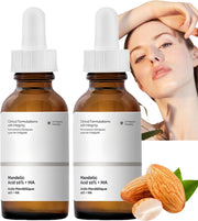 2Pcs Mandelic Acid 10% Ha,Gentle Skin Exfoliator for Face,Hyaluronic Acid Serum to Improve Dull Skin,Face Dry Skin Care Moisturizer,Face Serum to Moisturizing Control Excess Oil,Serum for Woman