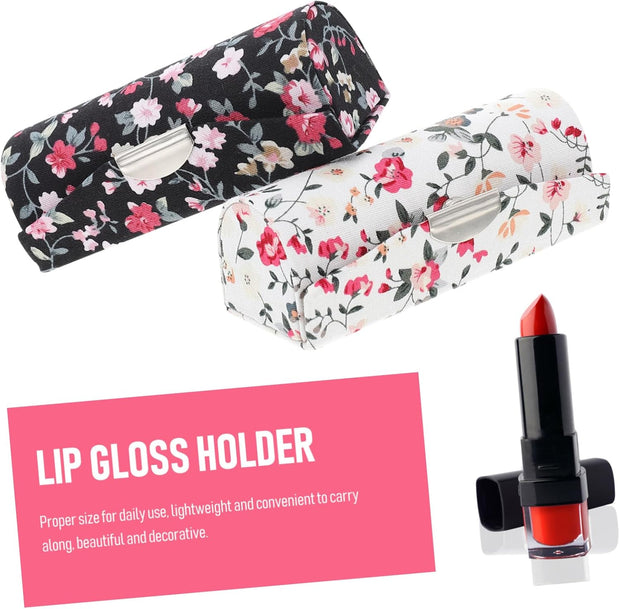 MAGICLULU Lipstick Storage Box Set 2Pcs Portable Lipstick Cases Mirror Refined Handmade Easy to Carry for Party Favors