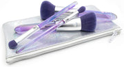 Royal & Langnickel Full Size Mythical Crystal 5Pc Makeup Brush Set with Pouch, Includes - Powder, Angle Brush, MD Shader, and Crease Brushes, Brilliant Amethyst