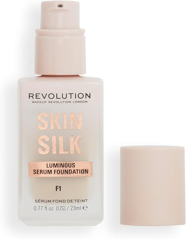 Makeup Revolution, Skin Silk Serum Foundation, Light to Medium Coverage, Contains Hyaluronic Acid, F7, 23Ml