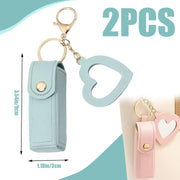 Lipstick Case 2PCS Lipstick Holder with Mirror Lip Balm Keyring Sleeves Small Lipstick Pouch Style2, Lipstick Holder