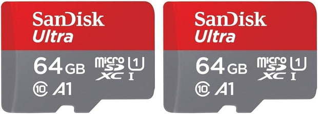 Sandisk Ultra Micro SD Card + SD Adapter 64GB (For Android Smartphones and Tablets, Memory Card up to 140 Mb/S, A1 Faster App Performance, UHS-I, Class 10, U1)
