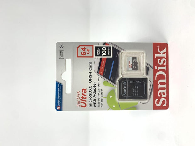 Sandisk Ultra 64 GB Microsdxc Class 10 Memory Card up to 48 Mbps - White/Grey