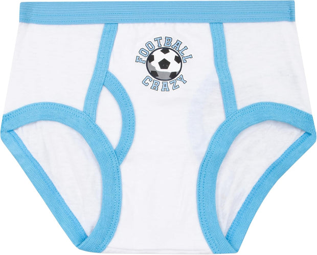 Harry Bear Boys Underwear | Football Briefs 5 Pack | Soft Cotton Boys Briefs | Ages 3 to 8 Years