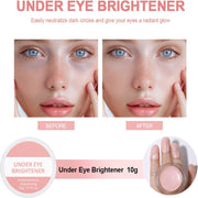 Under Eye Brightener - Instant anti Age Eraser Eye Concealer - Colour-Correcting Eye Brightener & Primer - Dark Circles and Blemish Concealer, Korean Makeup, Instant Results (Pink)