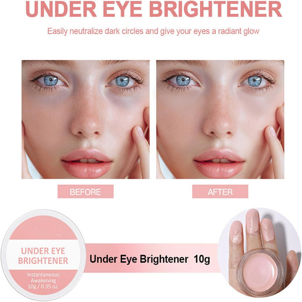 Under Eye Brightener - Instant anti Age Eraser Eye Concealer - Colour-Correcting Eye Brightener & Primer - Dark Circles and Blemish Concealer, Korean Makeup, Instant Results (Pink)