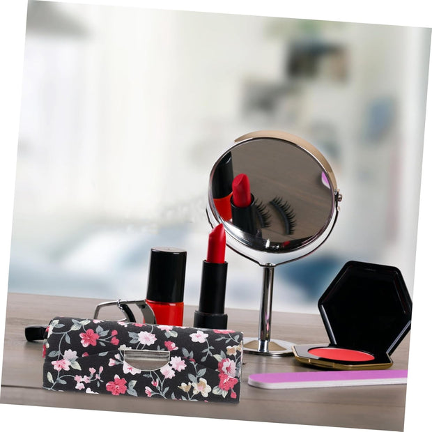 MAGICLULU Lipstick Storage Box Set 2Pcs Portable Lipstick Cases Mirror Refined Handmade Easy to Carry for Party Favors
