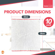 10Pk Dish Cloths White Cotton Dishcloth Kitchen Cleaning Drying Absorbent Towels