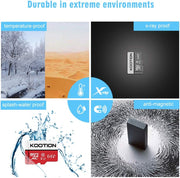 KOOTION 64GB Micro SD Card, UHD Video for Gopro, Action Camera, Drone, Smartphone, R/W up to 80/20Mb/S Microsdxc Memory Card UHS-I U1 Class 10
