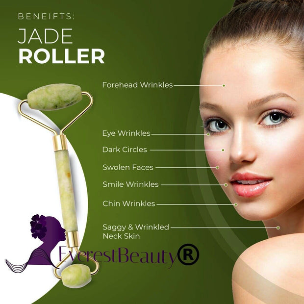 Jade Face Massage Roller Beauty Tool Facial Eye Neck Body anti Ageing Therapy