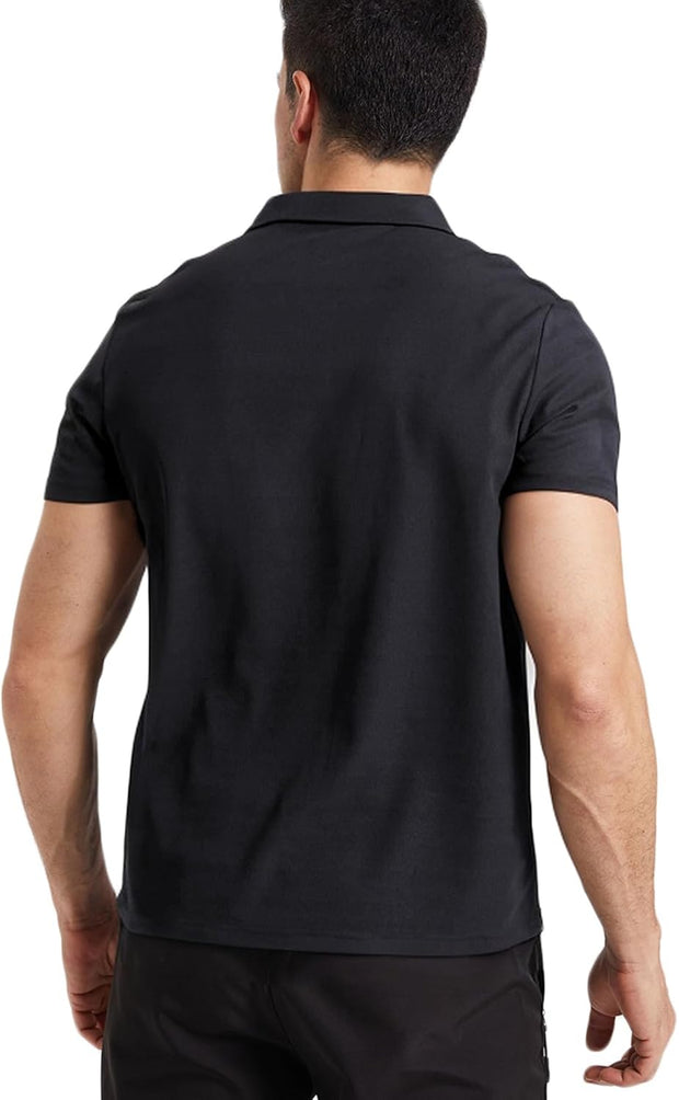 Mens Polo Shirts Waffle Golf Short Sleeve Tops Lightweight Golf Casual Collared Tops Breathable Classic Work Shirts