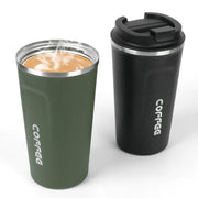 Thermo Cafe Coffee Mug Car Thermos Mug 380/510ML Leak_Proof Travel Thermo Cup for Tea Water Coffee Double Stainless Steel