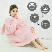 Hooded Snuggle Blanket Super Soft Oodie Winter Warm Wearable Hoodie Robe Comfort