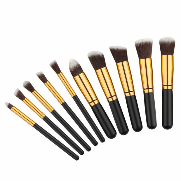 10 Pcs Make up Brushes Kabuki Eye Shadow Blusher Face Foundation Makeup Brush