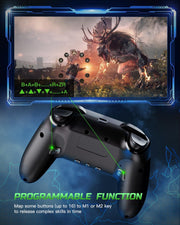 VOYEE Switch Controller Compatible with Switch/Lite/Oled/Pc Windows, RGB Lightning Programmable 1000Mah Wireless Pro Controller with One Key Pairing Wake up Vibration Turbo