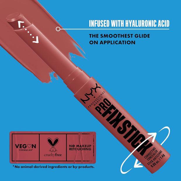 NYX Professional Makeup Correcting Concealer Stick, Covers Blemishes, Dark Spots and Discolouration, 12H Wear, Vegan Formula, Pro Fix Stick, Green