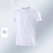 NO LOGO Men'S Quick Dry Short Sleeve Gym Running Moisture Wicking round Neck T-Shirt Training Exercise Gym Sport Shirt Tops