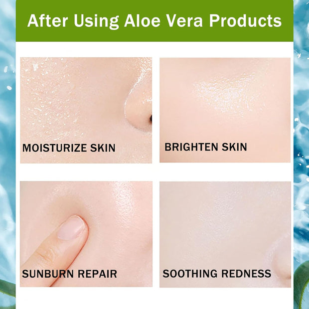 Aloe Vera Facial Kit for Women - 4PCS Aloe Skin Care Sets & Kits - Hydrating Skin Care Set - Pamper Gift for Mum - Gifts for Teenage Girls with Face Cream, Face Toner, Face Lotion and Facial Cleanser