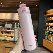 600ML/750ML Tyeso Thermos Bottle with Straw Stainless Steel Vacuum Flask Insulated Water Bottle Travel Cup Mug Termica