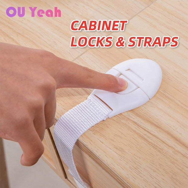 Safety Baby Kid Child Locks Proof Cabinet Cupboard Drawer Fridge Pets Door UK