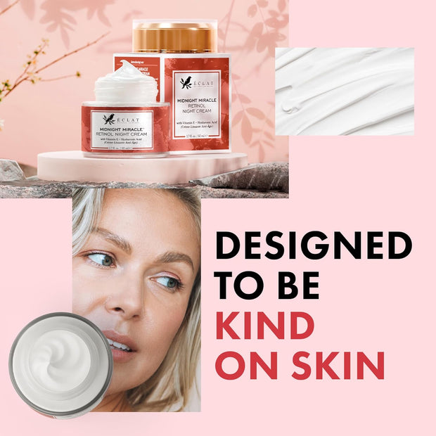 Retinol Night Cream - 2.5% Retinol with 2.5% Hyaluronic Acid - Retinol Face Moisturizer to Boosts Elasticity and Hydration, Firming anti Wrinkle Cream, anti Aging Face Cream, Skin Care Facial Cream