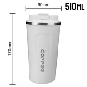 Thermo Cafe Coffee Mug Car Thermos Mug 380/510ML Leak_Proof Travel Thermo Cup for Tea Water Coffee Double Stainless Steel