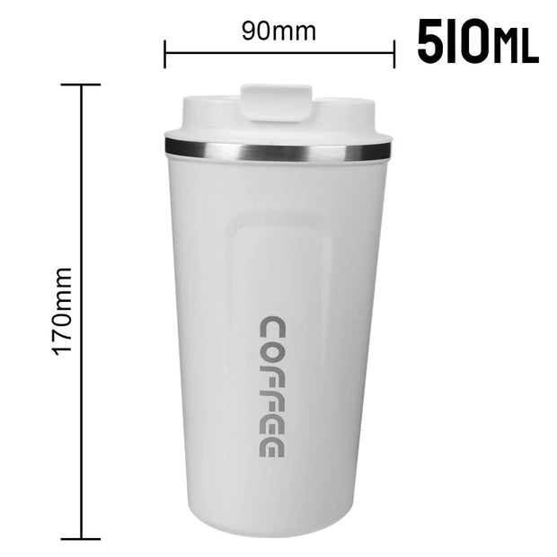 Thermo Cafe Coffee Mug Car Thermos Mug 380/510ML Leak_Proof Travel Thermo Cup for Tea Water Coffee Double Stainless Steel