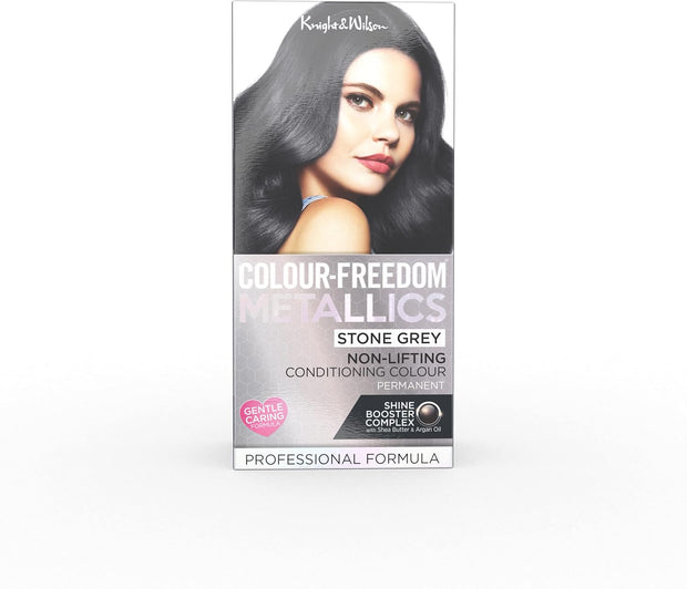 Colour Freedom Metallic Permanent Silver Violet Conditioning Hair Dye. Infused with Shea Butter and Argan Oil for Ultra Glossy Conditioned Hair. 100% Grey Coverage. by Knight & Wilson.