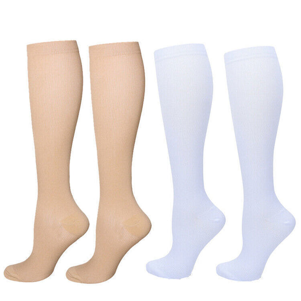 1/2Pair Knee High 20-30Mmhg Compression Graduated Support Socks Men'S Women'S